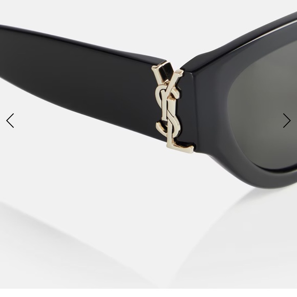 Saint Laurent Black Sunglasses with Gold Accents - Picture 4 of 7